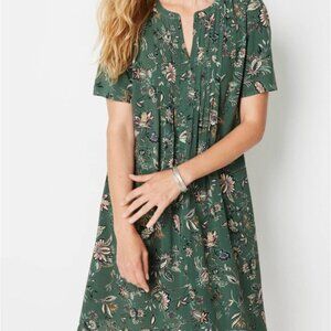 J. Jill Pintuck Green Floral Dress